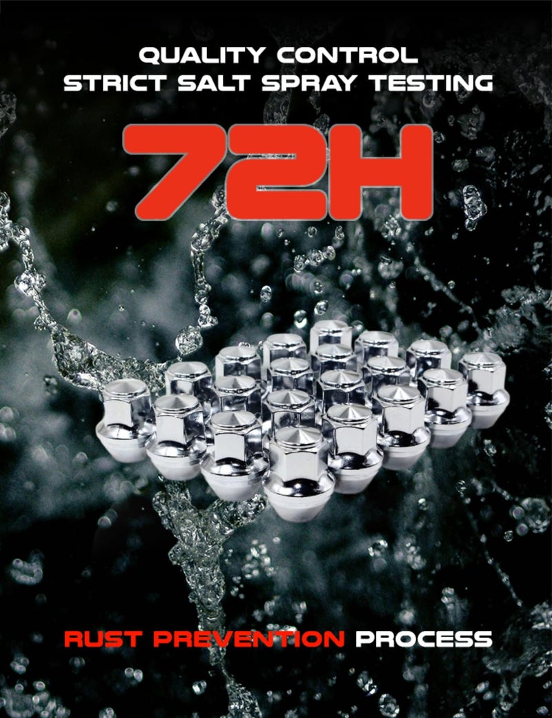 Veritek Performance Set of 20 Veritek 14x1.5mm 13/16 21mm Hex 1.5 Inch 38.5mm Length Chrome OEM Factory Style Large Acorn Seat Lug Nuts for Ford Mustang Edge Fusion Lincoln Factory Wheels Replaces ACPZ1012D - Image 5